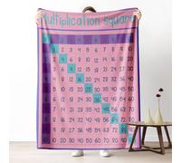 LLponhg Mathematical Grid Pattern Kids Fleece Blanket for Boys Girls Soft Chromatic Number Array Sherpa Throw Blanket Cozy Plush Lilac Blanket for Bed Sofa Couch Warm Bedding Gifts, 70x100 cm