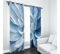 LLponhg Oil Painting Flower Blackout Curtains Floral Petal Thermal Insulated Soundproof Energy Saving Drapes 2 Panels Eyelet Curtains for Living Room Bedroom and Kitchen Darkening Window Treatments