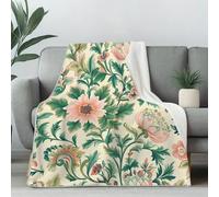 LLponhg Traditional Floral Blanket for Children, Soft Cozy Baroque Leaves Blanket for Girls Boys Garden Peony Fluffy Fleece Throw Gifts for Sofa and Bed Decor 200x220 cm