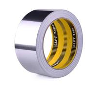 LLPT Aluminum Foil Tape 50mm x 20m x 0.1mm Silver | High Temp Heavy Duty Adhesive, HVAC Sealing Hot Cold Air Duct Tape for Pipe Metal Repair