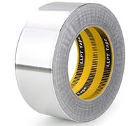 LLPT Aluminum Foil Tape 50mm x 33m x 0.15mm Silver | High Temp Heavy Duty Adhesive, HVAC Sealing Hot Cold Air Duct Tape for Pipe Metal Repair
