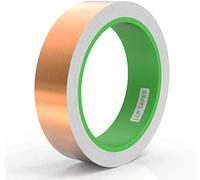 LLPT Copper Foil Tape 25MM*10M*0.07MM Dual Conductive Mult Sizes for EMI Shielding Stained Glass Circuit Crafts Slug Moss Repellent Electrical Repairs Grounding Strong Adhesive (CF250)