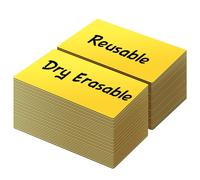 LLPT Dry Erase Magnetic Labels | 50PCS | Blank Writable Magnet Stickers Reusable | for Refrigerator Desktop Shelf DIY Whiteboard | Color Yellow | 2.5CM x 10CM
