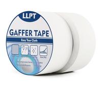 LLPT Gaffer Tape | Duct Tape | White Heavy Duty Gaffing Tape | Matte Non Reflective Easy Tear Residue Free | for Cords Photography (PGT515P2WT) | 2 Packs | 50mm x 15m
