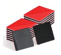 LLPT Heavy Duty Hook and Loop Strips with Adhesive 12 Sets 60 x 60mm | Strong Back Adhesive Mounting Tape Double Sided Sticky Strips for Outdoor or Indoor Use