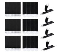LLPT Picture Hanging Strips Detachable | 12 Pairs (24 Strips) | Medium 19 x 72 mm | Picture Hangers Without Nails | Removable Adhesive Strips | for Wall Posters Photos (MB19712) | Black