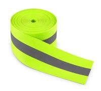 LLPT Reflective Ribbon Sew On Tape | 50MM*1.5CM*15M | Nylon Silver Florescent Safety Webbing | High Visibility | for Warning Safety Trim Deco on Vest Belt Jacket Pants Shoes Pet Wears (RRG250) | Green