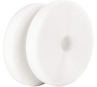 LLPT Sew On Hook and Loop Tape Nylon Fabric 25MM x 10M Each Roll Industrial Strength No Adhesive Strong Hook Loop Strip for Sewing on DIY Cloth Shoe Curtain Bag Sport Gears Color White (NHTW33)