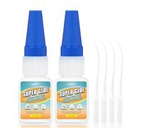 LLPT Super Glue | 2 Packs | Net 3g | Clear All Purpose Superglue with Anti-Clog Cap | Super Fast Strong Thin Adhesive Professional | Plastic Metal Ceramic Glass Leather DIY Craft (LSG003-2)