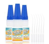 LLPT Super Glue | Net 3g | Clear All Purpose Superglue with Anti-Clog Cap | Super Fast Strong Thin Adhesive Professional | Plastic Metal Ceramic Glass Leather DIY Craft (LSG003-3) | 3 Packs