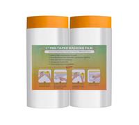 LLPT Tape and Drape Pre-Taped Masking Film | 2-Pack | 140cm(Unfolded) x 33m | Versatile Painter's Plastic Dust Sheets | for Auto Wall Furniture Painting and Spraying Protection (MFTO1433)