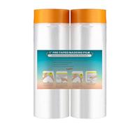 LLPT Tape and Drape Pre-Taped Masking Film | 2-Pack | 150cm(Unfolded) x 20m | Versatile Painter's Plastic Dust Sheets | for Auto Wall Furniture Painting and Spraying Protection (MFT1502)