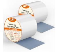 LLPT Waterproof Patch and Seal Tape | 2 Pack | Extra Thick Adhesive Layer UV Resistant Backing Permanent bond Instant Seal | for Repairing Gaps Holes Cracks Tear (PST62110WT4P2) | White | 101mm x 4m