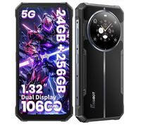 LLPTRADE F109 5G Rugged Phone Unlocked(2026), 24GB+256GB/2TB, MTK Dimensity 6300 Chipset Cell Phone, 6.75'' FHD+1.32 Dual Display, 10600mAh Battery Android 14, 50MP AI Camera/Dual SIM T-Mobile (Blu)