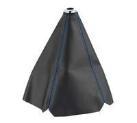 LLQJGBL Gear Shift Knob Cover Multiple Styles 16mm Universal PU Leather Car Gear Shift Collars Manual Stick Shifter Knob Boot Cover Gaiter(Blue Stitching)