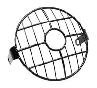 LLQJGBL Headlight Grill Cover 6.5" Metal Motorcycle Headlight Mesh Grill Guard Front Lamp Grille Protector Cover Black For Universal For Cruiser(C Style Black)