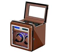 LLS Automatic Watch Winder with Quiet Running Motor, Built-in Illumination & Adjustable Upgraded Watch Pillows for Man/Woman's Watches, Walnut, Walnut 2 watches, 2 watches