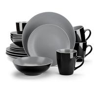 LLSHQ 16-Piece Matte Stoneware Crockery Tableware Set with Dinner Plate Dessert Plate Bowl Mug