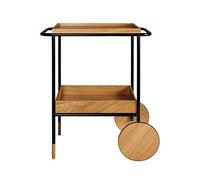 LLSHQ 2- Tier Wrought Iron Wine Rack Trolley Home Hotel Restaurant Multifunctional Storage Trolley