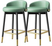 LLSHQ 75cm Home Metal High Stool Set of 2 Kitchen Breakfast Chair with Legs Amp Backrest Stools for Island Bar(D,65cm/25.5inch)