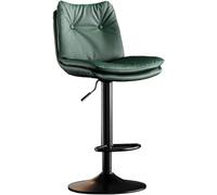 LLSHQ Adjustable Swivel Bar Stool 60 80cm Faux Leather bar-stools with Back and Footrest Stylish Dining Amp Kitchen for(C,Black Leg)