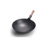 LLSHQ Authentic Hand Hammered Wok,Hand Made Iron Pot Suitable for Induction Cooker, Round Bottom(38cm)