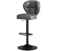 LLSHQ Bar Chair High Stool Household Lift Light Luxury Backrest Front Stools(Gris)