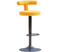 LLSHQ Bar Chair Home High Stool Swivel Liftable Cashier Front Commercial Round Stools(Yellow)