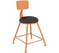 LLSHQ Bar Chairs Colorful Iron Round Table and Small Balcony Milk Tea High Stools bar-stools(Orange)