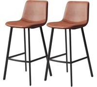 LLSHQ bar-stool Bar Chairs Velvet Stools with Backrest, Luxurious Counter Height for Kitchen(Brown,65cm(25.6 Inch))