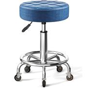 LLSHQ Bar Stool Stools Counter Height Swivel Backless Round, PU Leather Armless Chair for Kitchen Dining(/Blue)