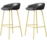 LLSHQ bar-stools Bar Height Set of Upholstered Stools with Backs and Sturdy Metal Legs 65 75cm H Seat Breakfast Easy(A,75cm/29.5inch)