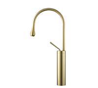 LLSHQ Basin Refined Copper Hot and Cold Water Mixer Tap, 360°Rotation Single Handle Single Hole Sink Drop Shape, All Copper Spool,D Kitchen Sink Faucets