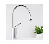 LLSHQ Basin Refined Copper Hot and Cold Water Mixer Tap, 360°Rotation Single Handle Single Hole Sink Drop Shape, All Copper Spool,D Kitchen Sink Faucets