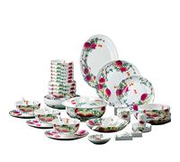 LLSHQ Chinese Imitation Ceramic Tableware Set Bowl Plate Spoon And Chopsticks Household Set