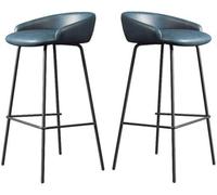 LLSHQ Counter Height Bar Stools Set of Upholstered bar-stools with Backs and Metal Legs 65 75cm H Seat Faux Leather Kitchen(F,75cm/29.5inch)