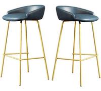 LLSHQ Counter Height Bar Stools Set of Upholstered bar-stools with Backs and Metal Legs 65 75cm H Seat Faux Leather Kitchen(A,75cm/29.5inch)