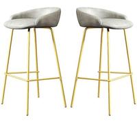 LLSHQ Counter Height Bar Stools Set of Upholstered bar-stools with Backs and Metal Legs 65 75cm H Seat Faux Leather Kitchen(C,75cm/29.5inch)