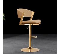 LLSHQ Counter Height Bar Stools with Back Adjustable bar-stools Swivel Chair Gold Legs for Kitchen Island Living Room(C)