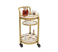 LLSHQ Drinks Trolley Rolling Serving Cart with 3-Tier Shelf,Mobile Wine Tea Serving Cart for Hotel, Club & Home, Casters with Brakes,Kitchen Storage Cart
