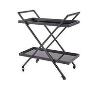 LLSHQ Family European Wine Rack 2-Tier Wrought Iron Wine Rack Trolley Home Hotel Restaurant Multifunctional Storage Trolley