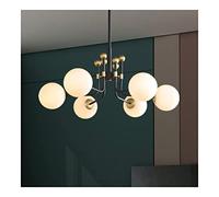 LLSHQ Fashion Magic Bean Chandelier Milk White Glass Lampshade Pendant Nordic Postmodern Ceiling for Bedroom Dining Room Living RoomSt Light Fixture