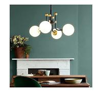 LLSHQ Fashion Magic Bean Chandelier Milk White Glass Lampshade Pendant Nordic Postmodern Ceiling for Bedroom Dining Room Living RoomSt Light Fixture