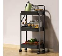 LLSHQ Folding Bathroom Trolley Kitchen Storage Trolleys Mobile Slide Out Organization Shelf Utility Cart,for Narrow Space,Space-Saving