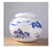 LLSHQ Funeral Souvenirs Funeral Urn for Adult&Pet Ashes,Human Medium and Small Memorial Urns,Handmade Ceramics Keepsake,Burial Urn at Home or Cemetery,Dog,cat Etiquette Container (Color : #4) (#4)