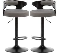 LLSHQ Height Adjustable Bar Stools 63 83cm Wooden Breakfast Stool with Back Pu Leather Kitchen bar-stools Armless Counter(C)