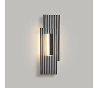 LLSHQ Industrial Wall Light Ribbed Glass Wall Art Decor Hardwired Lamp, Geometric Gray Sconces Living Room Hallway Wall Fixtures Indoor Wall Washer Lamps