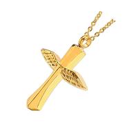 LLSHQ Jewelry Human Keepsakes Ashes Urn Necklace for Men Golden Alloy