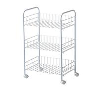 LLSHQ Metal Rolling Cart on Wheels with Baskets, Mesh Storage Pantry Cart,Steel Wire Basket Shelving Trolley,for Kitchen, Laundry Room, Narrow Gaps