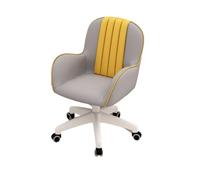 LLSHQ Office Chair Ergonomic Cross-legged Accent Armchair Swivel Height Adjustable No Wheels High Back for Home Computer Desk Makeup Vanity,C